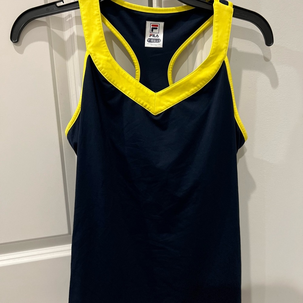 Fila Blue and Yellow workout Tank - Medium